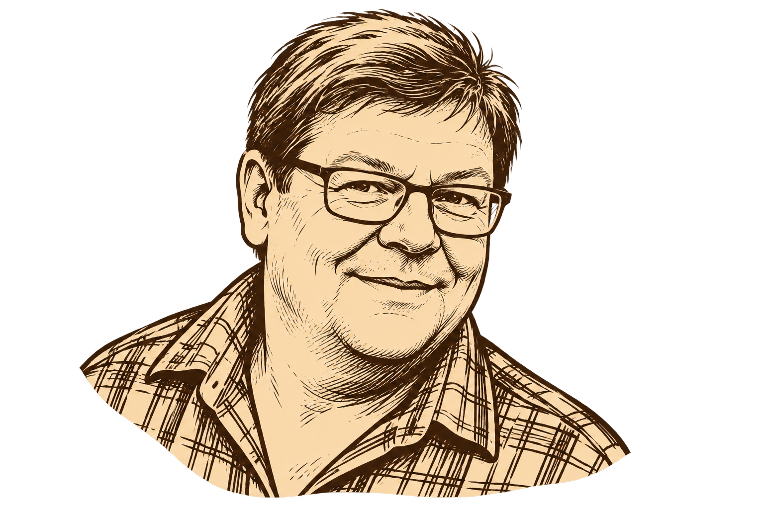 Carsten Tews als gezeichnetes Maskottchen